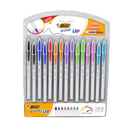 Boligrafo Bic Cristal Metalizado + 2 Recargas Azul Pack. Bolígrafos bic de  tinta . La Superpapelería