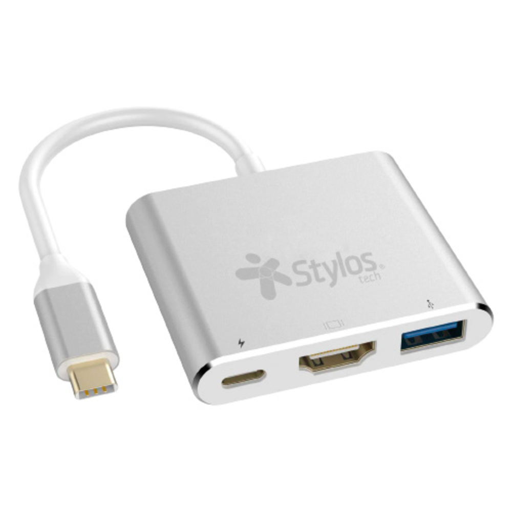 STCBHUB31S - HUB MULTIPUERTO STYLOS 3 EN 1 HDMI 4K, USB 3.0, USB C (STCBHUB31S)