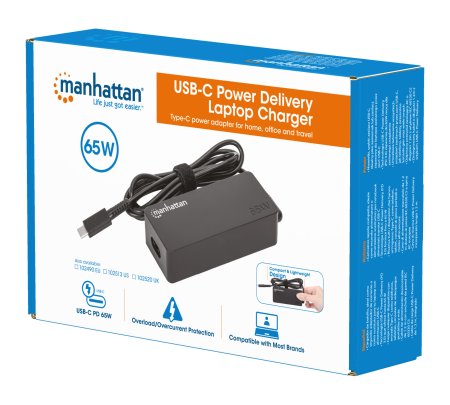 Manhattan Cargador para laptop USB-C - 65 W (102513)