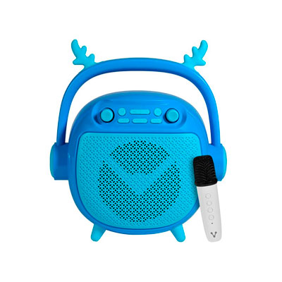 BOCINA VORAGO BSP-205-BL KIDS BLUETOOTH CON MICROFONO Y MODOS DE VOZ, AZUL