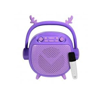 BOCINA VORAGO BSP-205-PR KIDS BLUETOOTH CON MICROFONO Y MODOS DE VOZ, MORADO