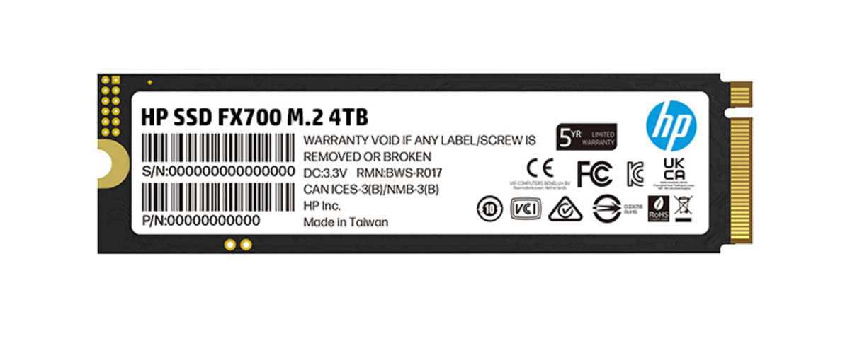 UNIDAD SSD M.2 HP FX700 4TB PCIE 7200/6200 (8U2N7AA)