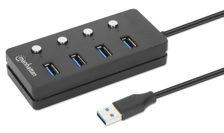 HUB USB-A V3.2  4 Ptos A, Switch on/off por puerto