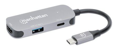 Docking USB-C  3 Ptos, HDMI/USB-A/USB-C PD