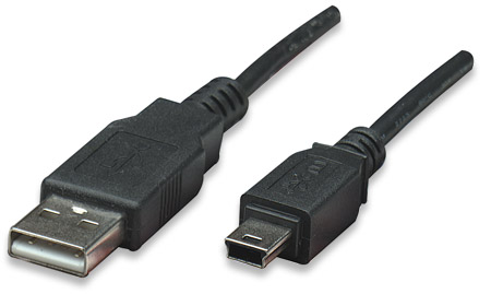 Cable USB V2.0 A-Mini B 3.0M Negro