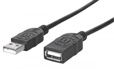 Cable USB V2.0 Ext. Tipo A  0.9M Negro