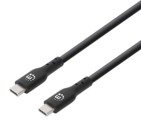 Cable USB-C V2.0, C-C 0.5M Negro  60W, 480Mbps