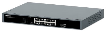 PoE Switch GB 16 ptos 19" 30W/pto, 250W, 2  SFP Ports