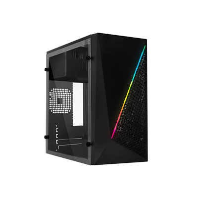 GABINETE ACTECK KIOTO GC-460 CON VENTANA, RGB, ATX/MICRO-ATX/MINI-ITX, USB 2.0/3.1, CON FUENTE DE 500W, NEGRO, AC-933070