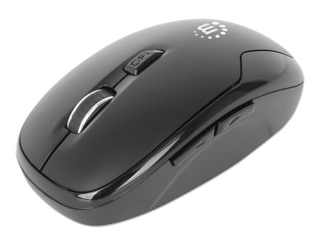 Mouse Optico Inalambrico 6 botones Diestro 2.4G Negro