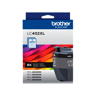 CARTUCHO BROTHER LC402XL ALTO RENDIMIENTO NEGRO, 3000 PAGINAS, LC402XLBKS