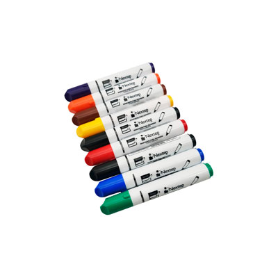 JUEGO DE MARCADORES NEXTEP NE-078X PARA PIZARRON BLANCO, 8 COLORES, PUNTA GRUESA CINCEL 4MM