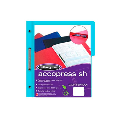 CARPETA ACCO PRESS SH CARTA AZUL CLARO C/10 P4553