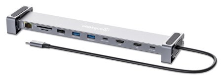 Docking USB-C 10 ptos con MST, 2xHDMI, 3xUSB-A, USB-C, USB-C PD, RJ45, SD-micro SD