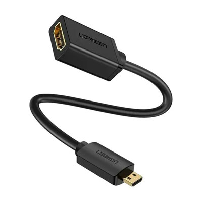 15845 - ADAPTADOR UGREEN MINI HDMI MACHO - HDMI HEMBRA, 22CM, NEGRO, 15845