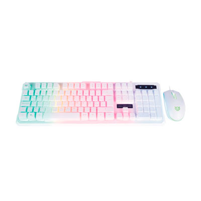 KIT GAMER BALAM RUSH TECLADO Y RATON SQUAD KTM330, ALAMBRICO, USB, LED, 3600 DPI, BLANCO, BR-932752