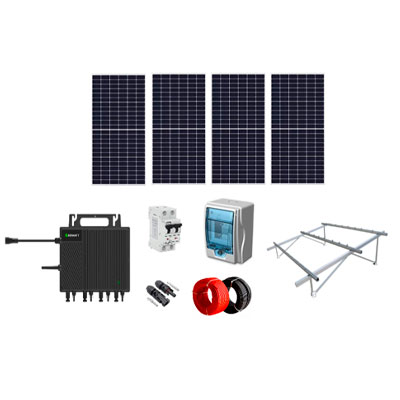 SOLAR KIT 2 KW, 4 CELDAS 600W, MICROINVERSOR GROWATT 2KW, ESTRUCTURA MONTAJE, PROTECCION TERMICA C/GABIENTE, CABLE FOTOVOLTAICO, 10 MTS MATERIAL ELECTRICO