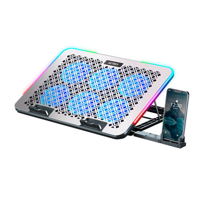 AC-940771 - BASE ENFRIADORA ACTECK FROOST RAW BE630 PARA LAPTOP 15.6", CON 6 VENTILADORES, PLATA, AC-940771