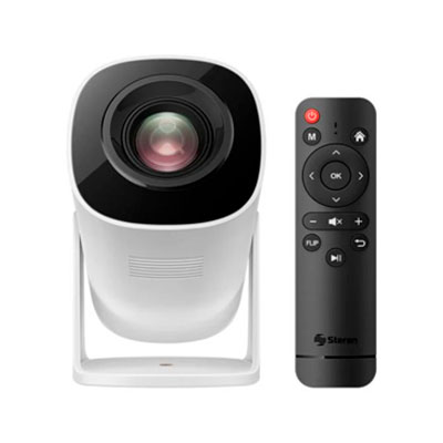MINI PROYECTOR STEREN PRO-260, RESOLUCION 1280 X 720, 100 ANSI-LUMENS, COLOR BLANCO