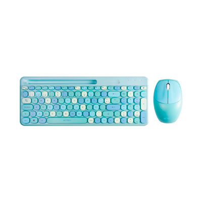 KIT DE TECLADO Y RATON ACTECK CREATOR CHIC COLORS MK470, INALAMBRICO, USB, AZUL, AC-935197