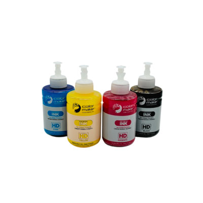 KIT 4 TINTAS PARA SUBLIMAR COLORMAKE 125ML C/U NEGRO, CYAN, MAGENTA, AMARILLO