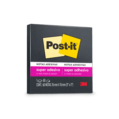 NOTAS ADHESIVAS POST IT 3X3 NEGRO 60 HJS SUPER ADHESIVO, HC000677894