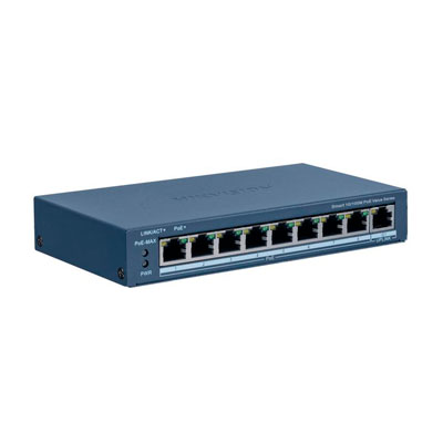 SWITCH HIKVISION FAST ETHERNET DS-3E1309P-EI/M, 8 PUERTOS POE 10/100 MBPS + 1 PUERTO UPLINK, 30W, 3.6 GBIT/S, 8.000 ENTRADAS - ADMINISTRABLE