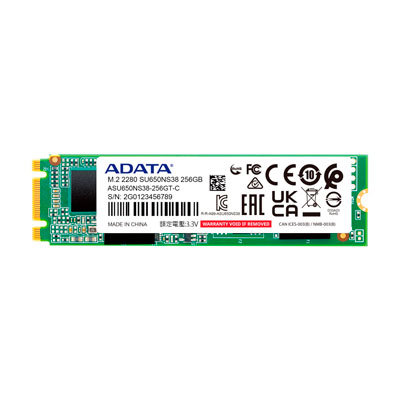 DISCO ESTADO SOLIDO ADATA ULTIMATE SU650 SSD, 256GB, M.2, 500MB/S ESCRITURA, 550MB/S LECTURA, SATA III, ASU650NS38-256GT-C