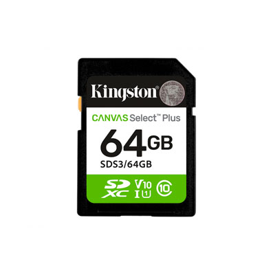MEMORIA KINGSTON SDXC CANVAS SELECT PLUS, 64GB UHS-I CLASE 10 SDS3/64GB