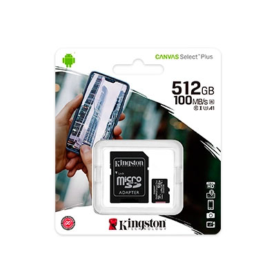 SDCS2/512GB - MEMORIA KINGSTON CANVAS SELECT PLUS 512GB MICROSDXC UHS-I CLASE 10, CON ADAPTADOR, SDCS2/512GB