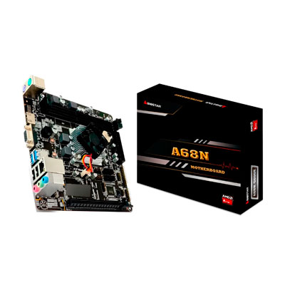 MOTHERBOARD BIOSTAR (A68N-2100K 2.0) AMD E1-6010 P, DDR3,L, 64GB 800/ 1066/ 1333 (1.25V) UP TO 16GB, USB 3.2, PCIE 2.0, HDMI, MINI ATX